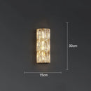 Modern crystal led wall lamp for living room warm faceted sconce