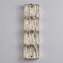Modern crystal led wall lamp for living room warm faceted sconce