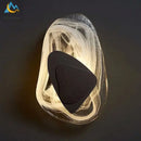 Modern crystal led wall lamp with bronze accent for living room