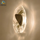 Modern crystal led wall lamp with bronze accent for living room