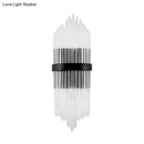 Modern crystal prism wall sconce living room light metal square backplate
