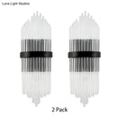Modern crystal prism wall sconce living room light metal square backplate