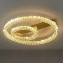 Modern crystal ring ceiling light for dining room dimmable gold led