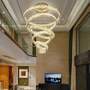 Modern crystal ring led chandelier dining room spiral lighting