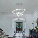 Modern crystal rings led pendant light dining room chandelier