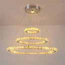 Modern crystal rings led pendant light dining room chandelier