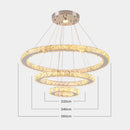 Modern crystal rings led pendant light dining room chandelier