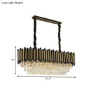 Modern crystal rod black & gold chandelier dining room light
