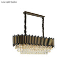 Modern crystal rod black & gold chandelier dining room light