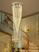 Modern crystal rotating chandelier living room cascading light