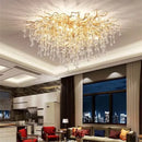 Modern crystal teardrop gold chandelier for elegant living room