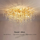 Modern crystal teardrop gold chandelier for elegant living room