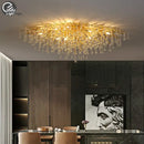Modern crystal teardrop gold chandelier for elegant living room