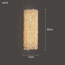 Modern crystal wall lamp bedroom rectangular gold sconce