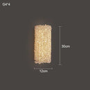 Modern crystal wall lamp bedroom rectangular gold sconce