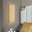 Modern crystal wall lamp bedroom rectangular gold sconce