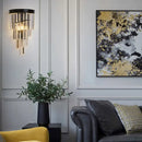 Modern crystal wall lamp gold & chrome sconce for living room