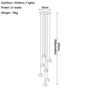 Modern crystal water droplet chandelier staircase pendant light