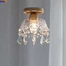 Modern crystal wood led ceiling lamp bedroom teardrop chandelier