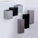 Modern cubic silver & black wall sconce porch direct wired electric