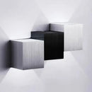 Modern cubic silver & black wall sconce porch direct wired electric