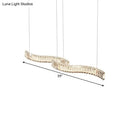 Modern curved led silver crystal pendant – dining room ceiling light