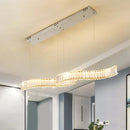 Modern curved led silver crystal pendant – dining room ceiling light