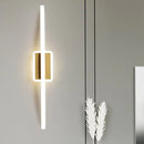 Modern curved linear gold & coffee led wall sconce dining room
