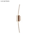 Modern curved linear gold & coffee led wall sconce dining room