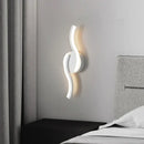 Modern curved white led wall sconces for bedroom lighting