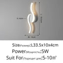 Modern curved white led wall sconces for bedroom lighting