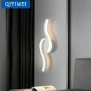 Modern curved white led wall sconces for bedroom lighting