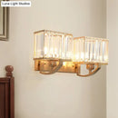Modern dark bronze and crystal wall mount light bedroom sconce