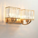 Modern dark bronze and crystal wall mount light bedroom sconce