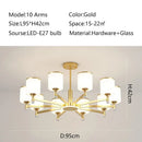 Modern dark bronze decorbites glass chandelier living room light