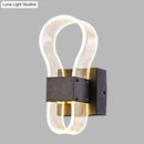 Modern dark bronze led wall lamp with ribbed glass for bedroom