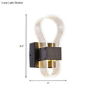 Modern dark bronze led wall lamp with ribbed glass for bedroom