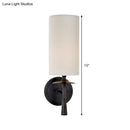 Modern dark bronze sconce light with white glass shade bedroom fixture
