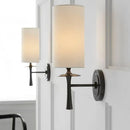 Modern dark bronze sconce light with white glass shade bedroom fixture