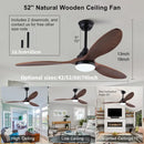 Modern dark brown & black wood blade ceiling fan living room