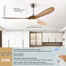 Modern dark brown & black wood blade ceiling fan living room
