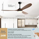Modern dark brown & black wood blade ceiling fan living room