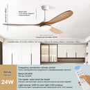 Modern dark brown & black wood blade ceiling fan living room