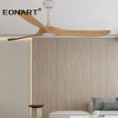 Modern dark brown solid wood dc ceiling fan living room