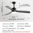 Modern dark brown wooden ceiling fan with led light bedroom remote