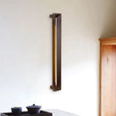 Modern dark brown wooden led wall sconce study room light