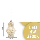 Modern dark gray ceramic led pendant lamp bedroom woven light