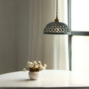 Modern dark gray ceramic led pendant lamp bedroom woven light