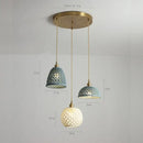 Modern dark gray ceramic led pendant lamp bedroom woven light