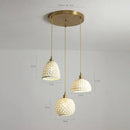 Modern dark gray ceramic led pendant lamp bedroom woven light
